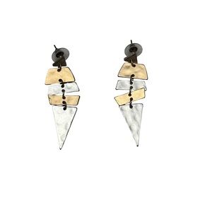 Elegant Gold and Silver Geometric Earrings